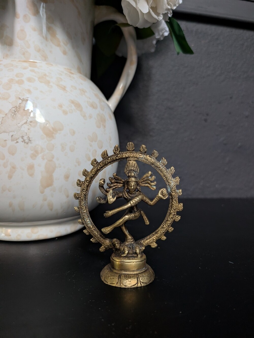 Vintage Brass Statue Shiva Nataraja Hindu God of Creation/ Dance, Figurine Decor